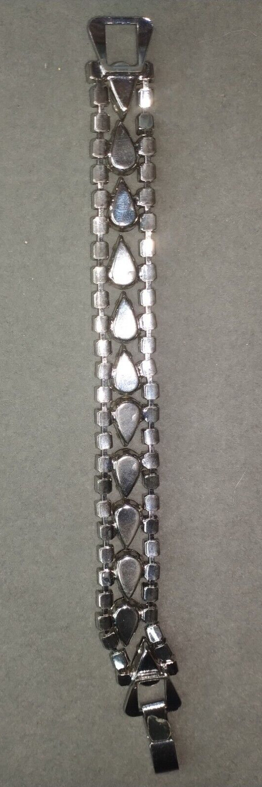 Vintage Juliana D&E Bracelet Amber Color Rhinestone Silver Tone 7 1/4″ X 5/8″