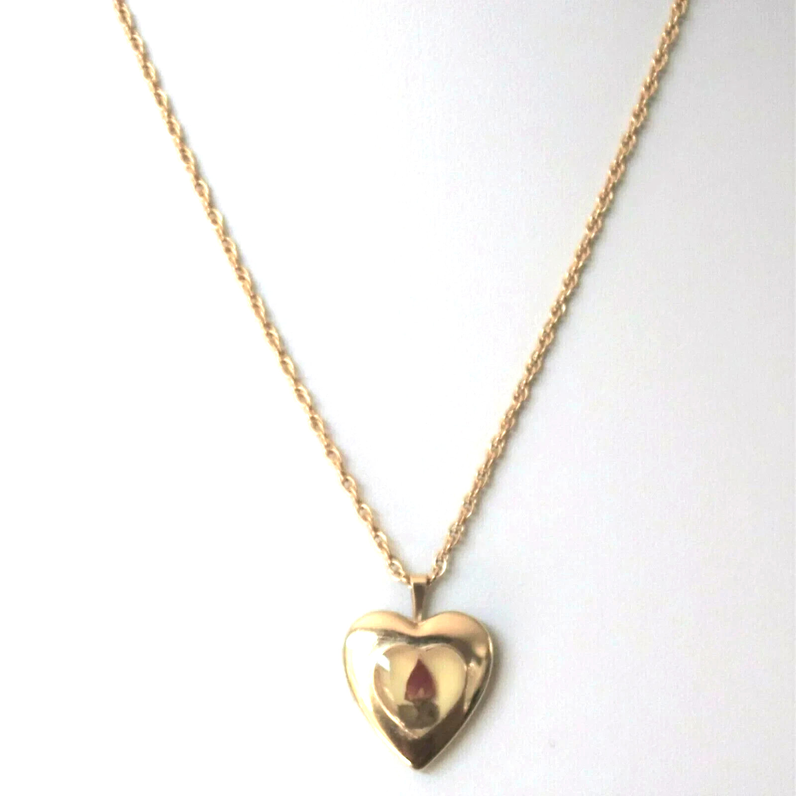 Vintage 14k Gold Filled Perpetual Real Rose bud Heart Locket Chain See Video