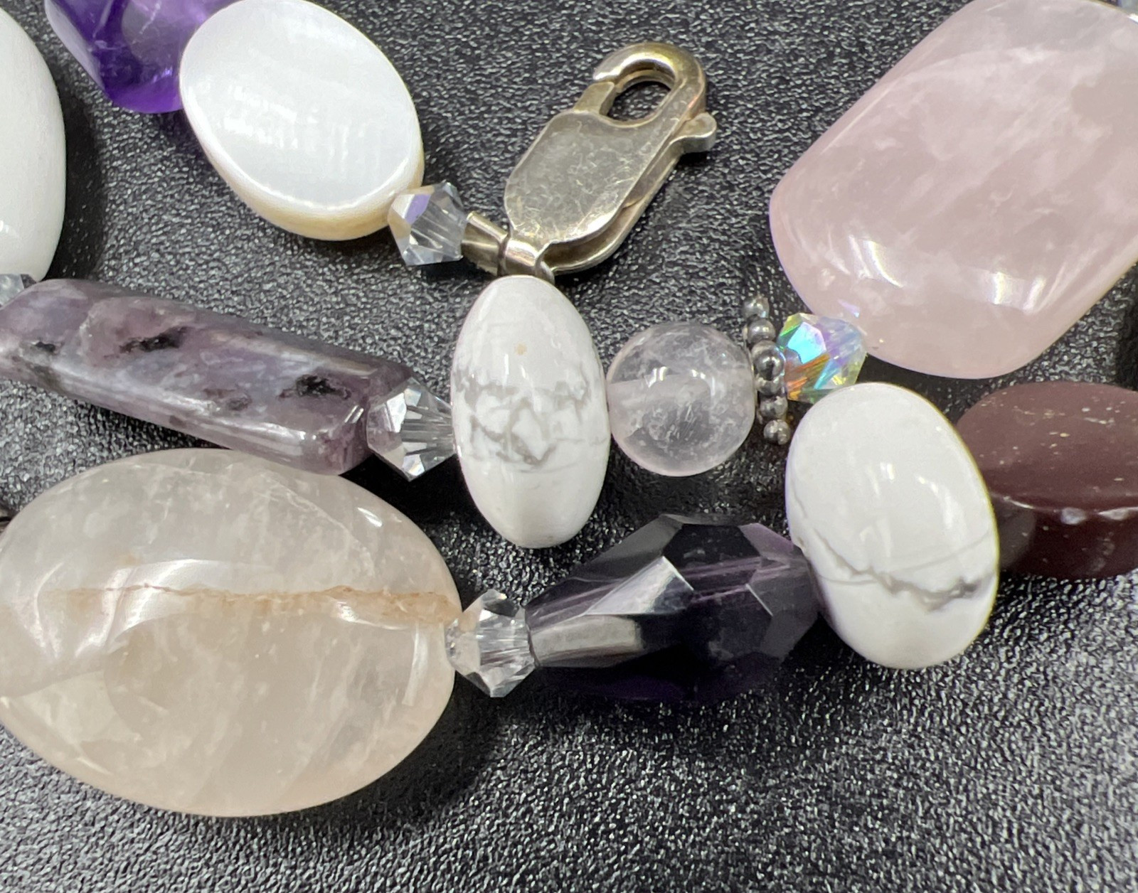 Chunky Southwestern Gemstone Crystal Necklace ~ 925 Sterling Silver ~ 20” ~ 44g