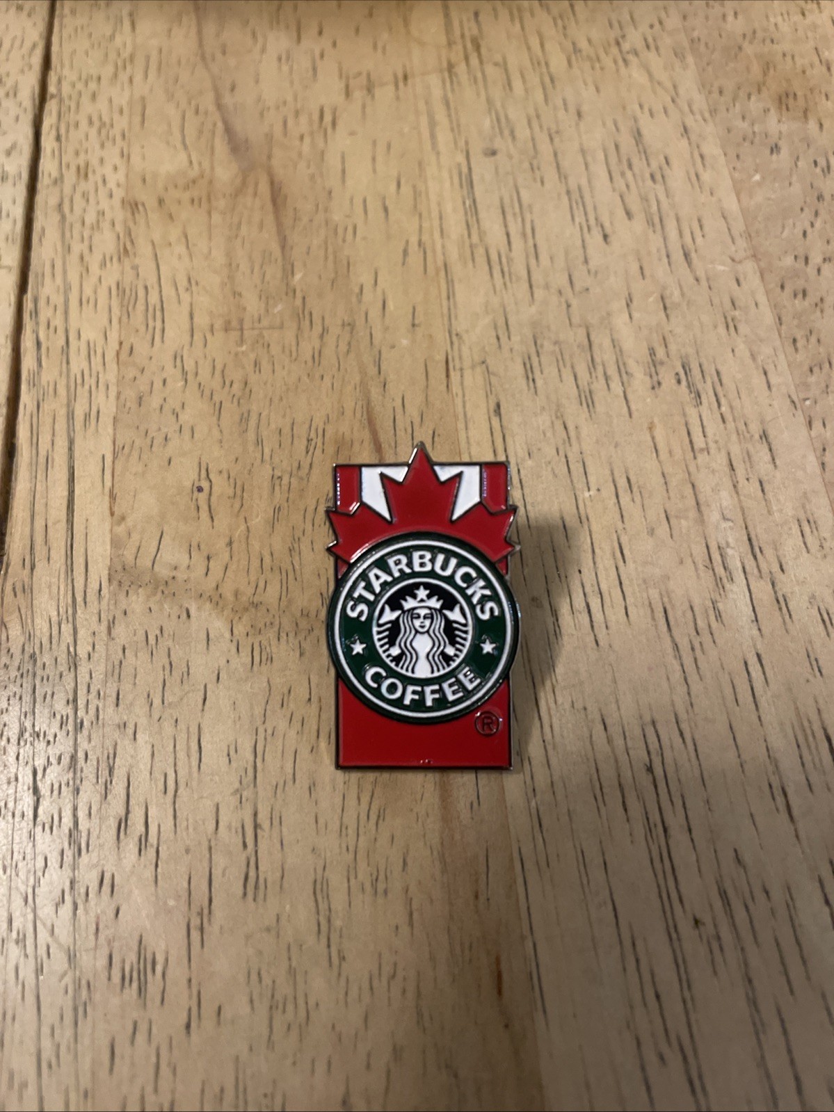 Starbucks Canada Maple Leaf Pin Red White Black VGC