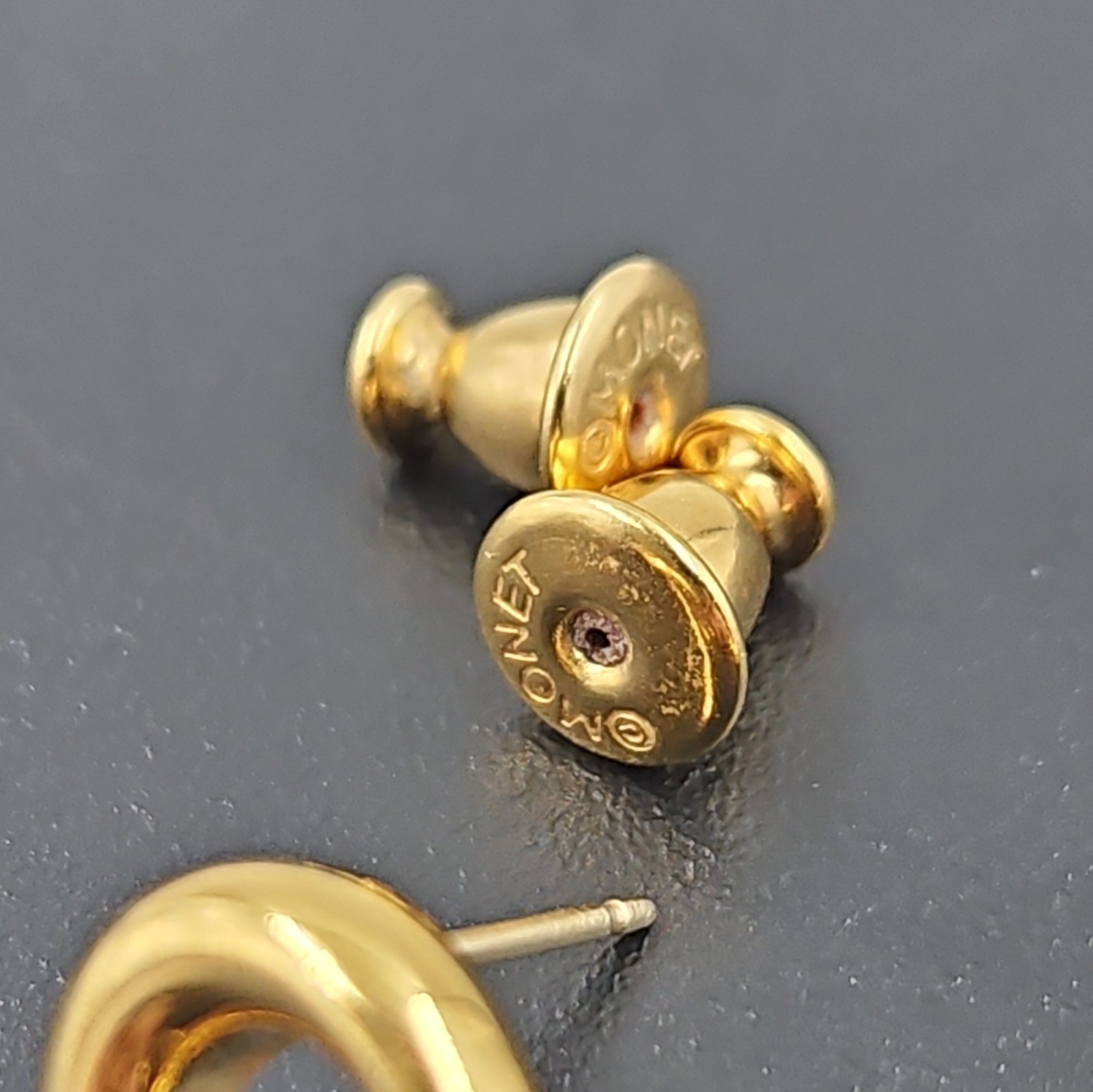 Monet Gold Tone Dangle Hoop Clip-On Earrings – Vintage Style Pierced Jewelry