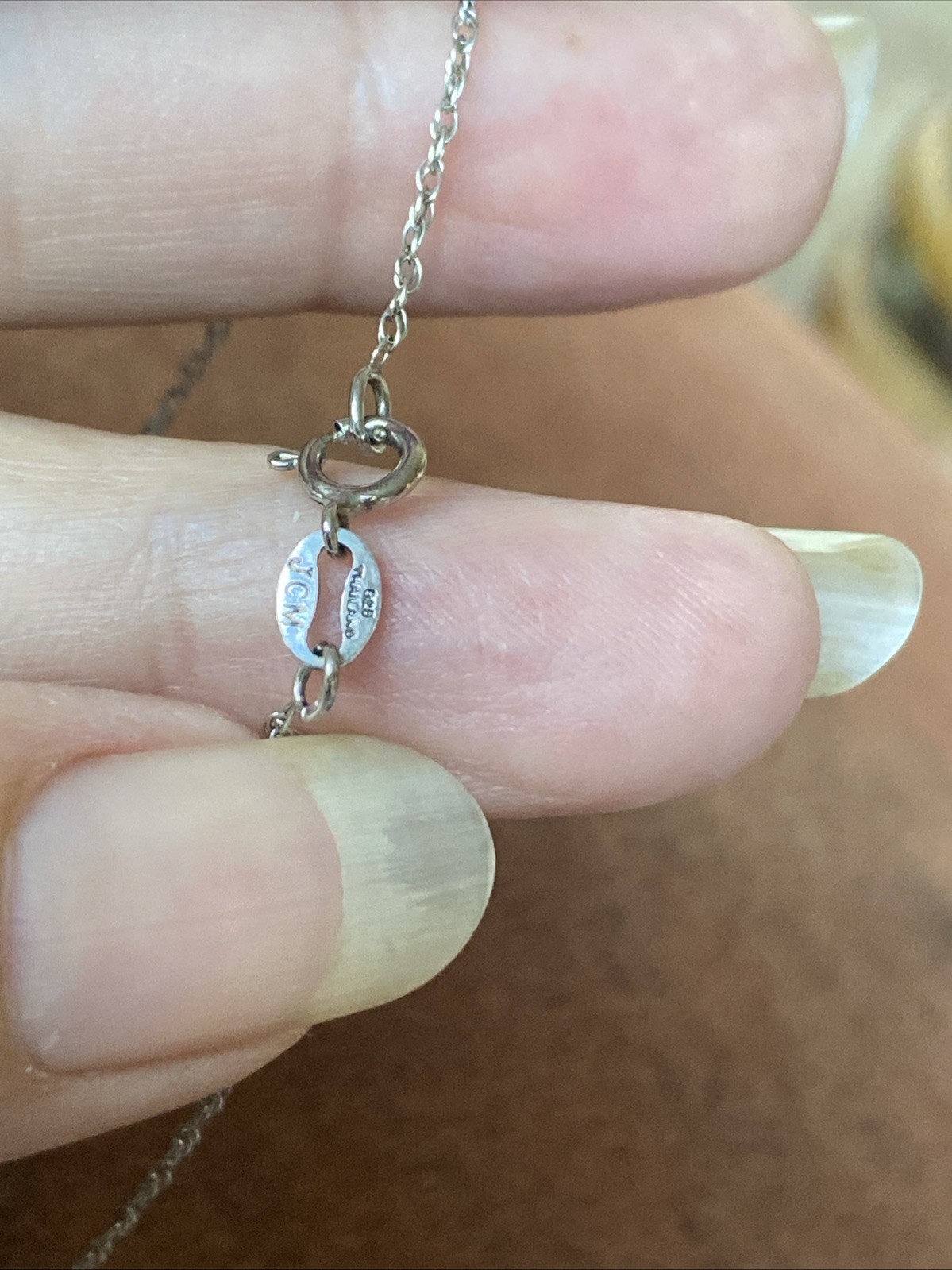 Vintage Lightweight Sterling Silver Necklace With Turquoise Pendant