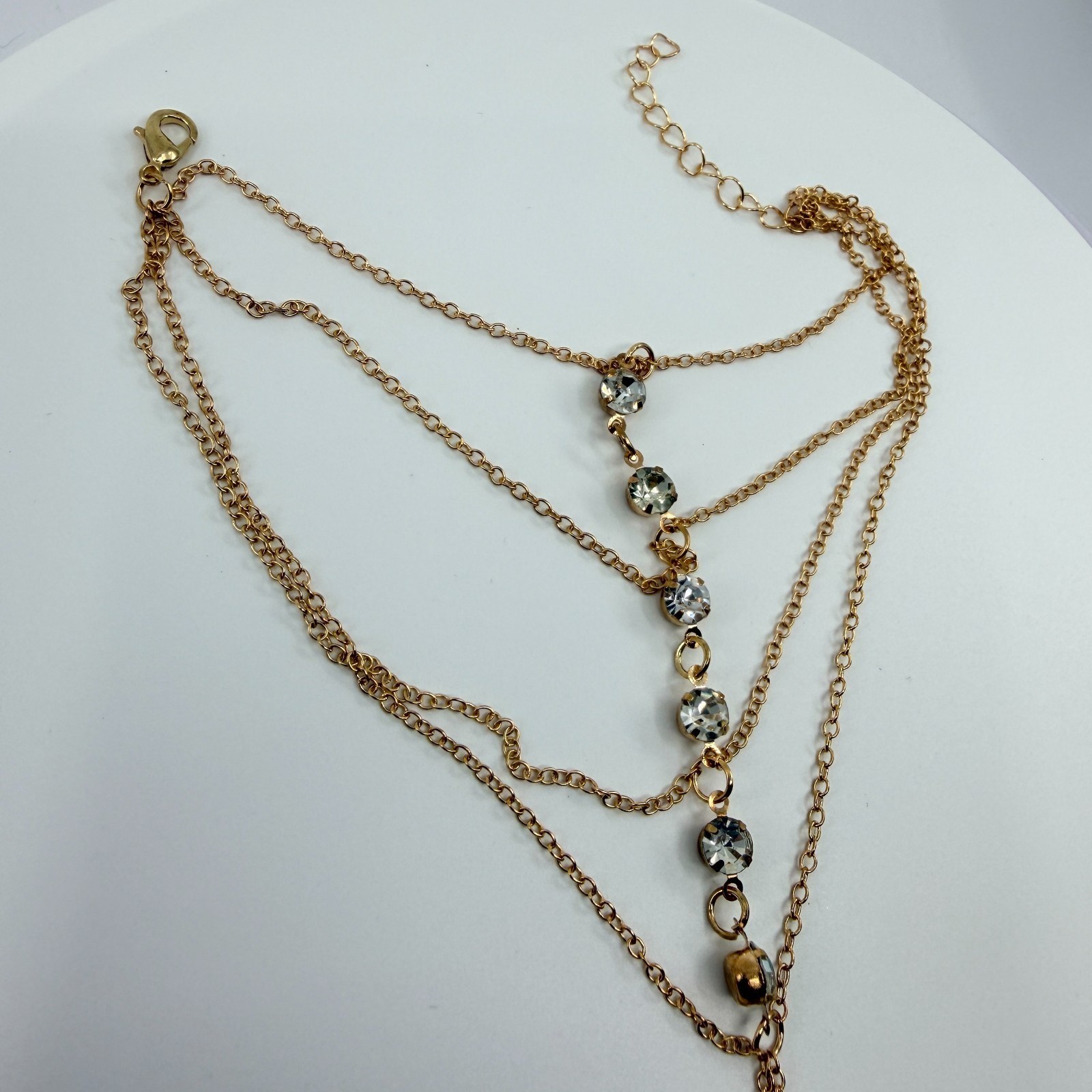 Vintage Gold Tone Layered Hand Chain Bracelet Slave Finger Ring Boho Retro 90s