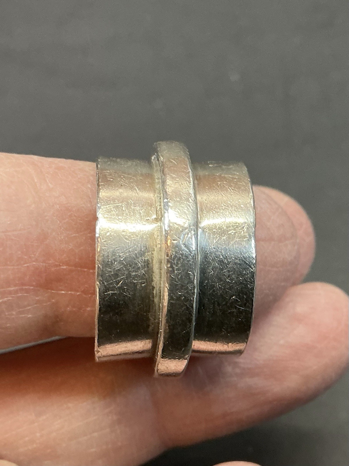 Size 6 ** 1/2 Inch WIDE BAND Sterling Silver Vintage Mexico 925 Ring