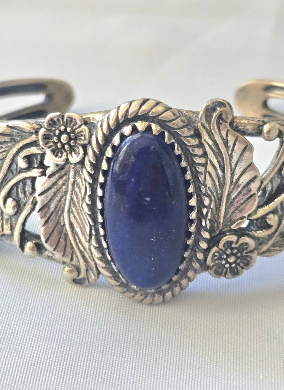 Relios Pollack 925 Sterling Silver Lapis Lazuli Cuff Bracelet 2.5″ – 33.67 Grams