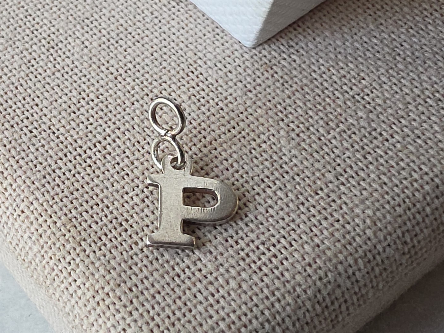 925 Sterling Silver Letter P Shaped Pendant/Charm Vintage