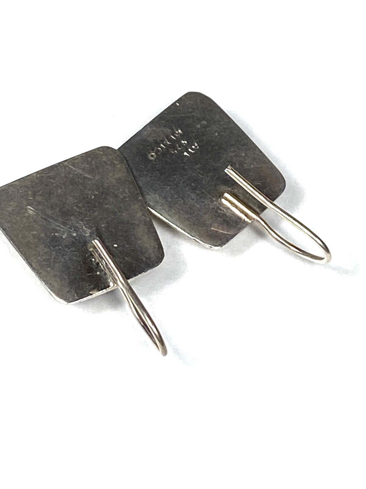 925 ATI Mexico Earrings Sterling Silver Black Onyx Art Deco Vintage 8.15g