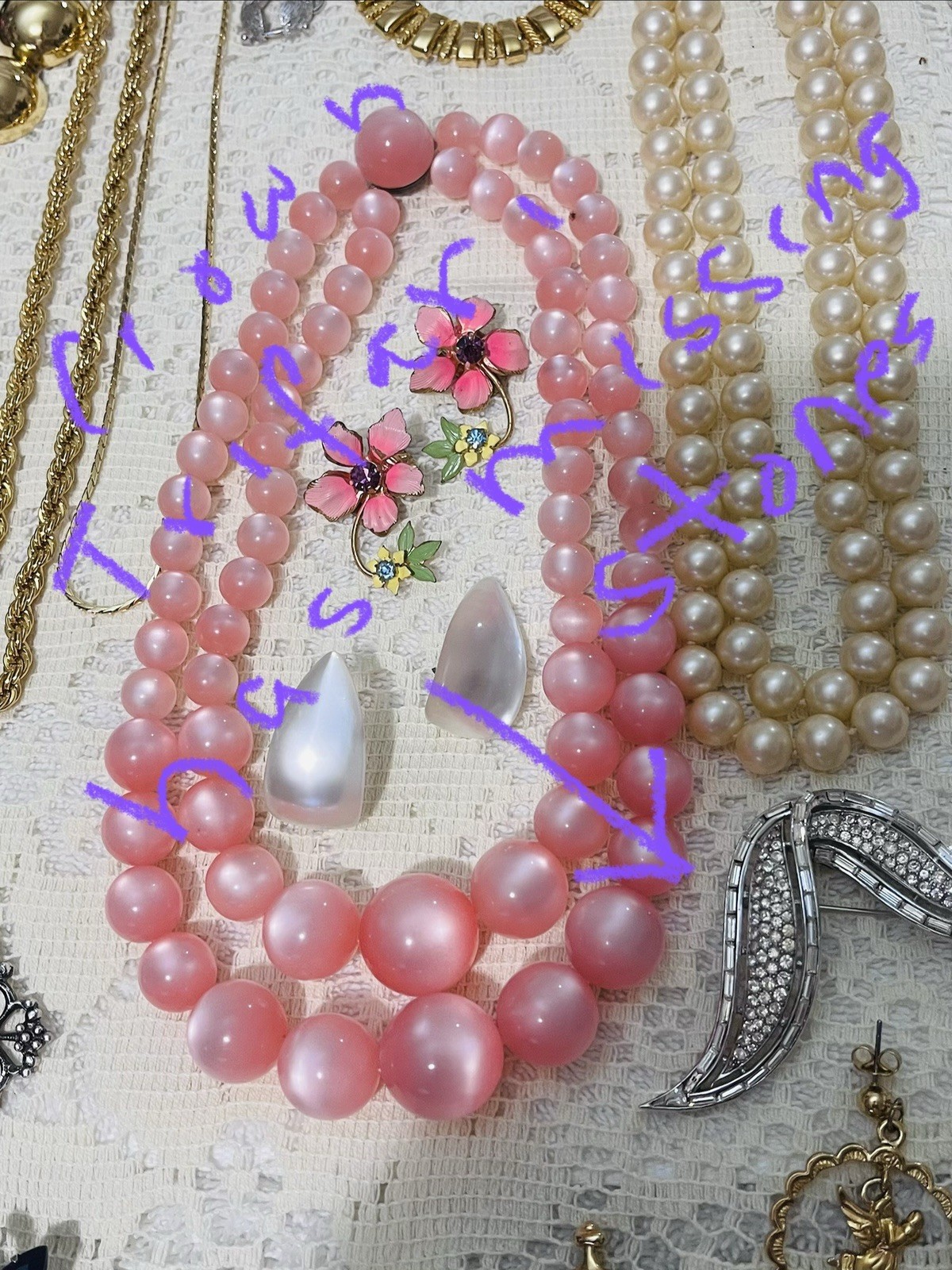 Mixed Lot Vintage Costume Rhinestone Jewelry Mod Retro Trifari Monet Renior