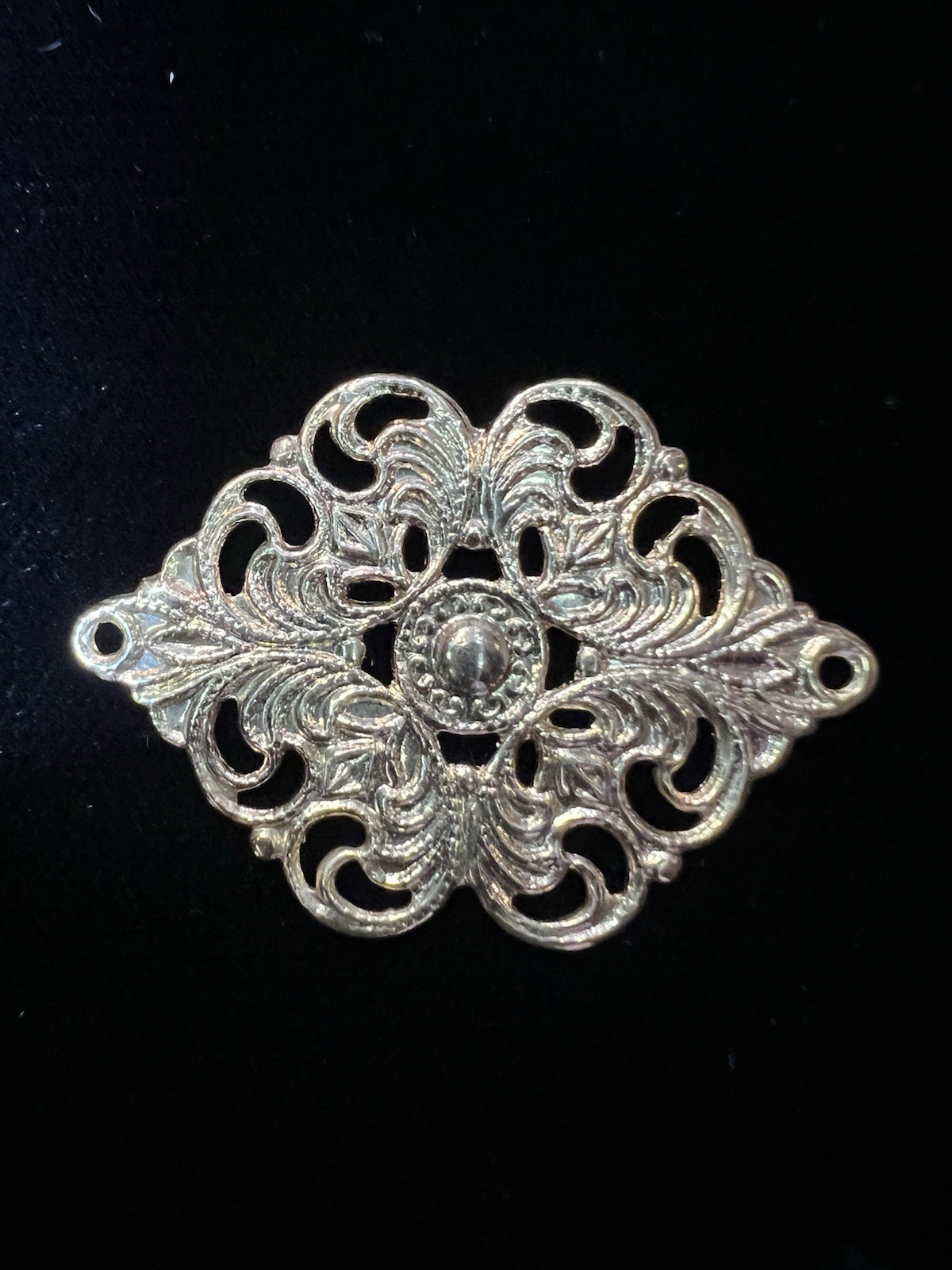 Vintage Filigree 22K Gold Plated Brass Stamping for Jewelry/Craft/Decoration NOS