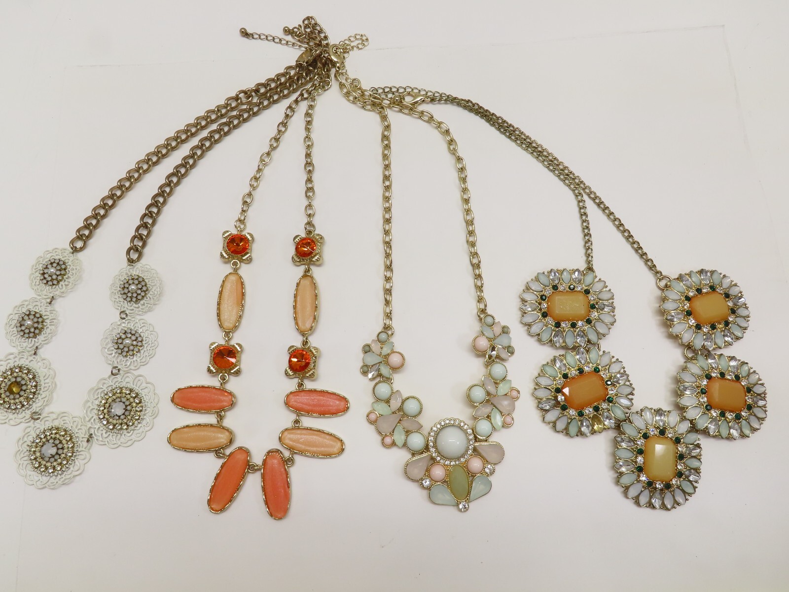 Fashion Modern Necklace Lot Rhinestones A few Missing Stones D2105