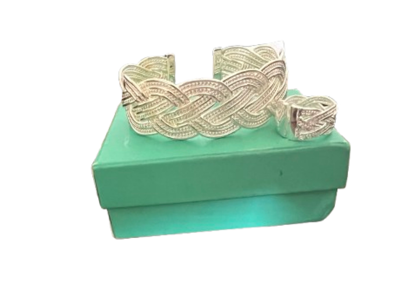 Fine 925 Sterling Silver Taxco bracelet and ring Set
