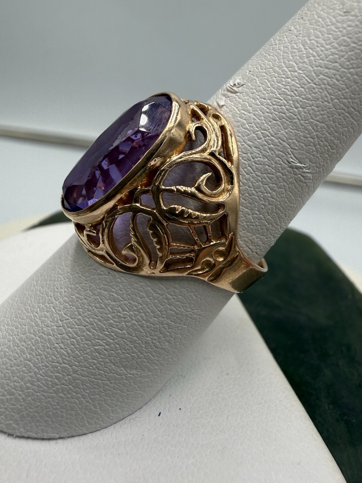 Vintage Soviet Solid Rose Gold Ring 14 K 583 Size 7.75