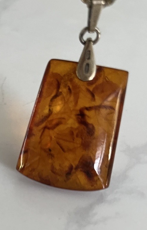 Vintage Soviet Honey Amber Beautifully Unique Pendant