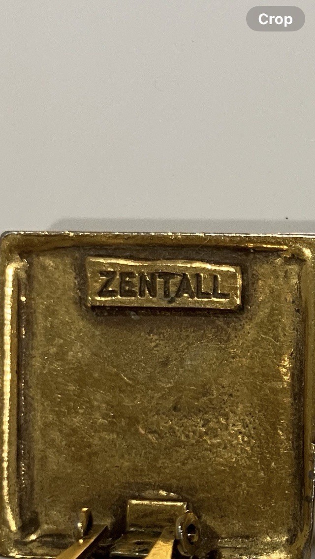 VINTAGE SQUARE ROOSTER CLIP ON EARRINGS SIGNED ZENTALL