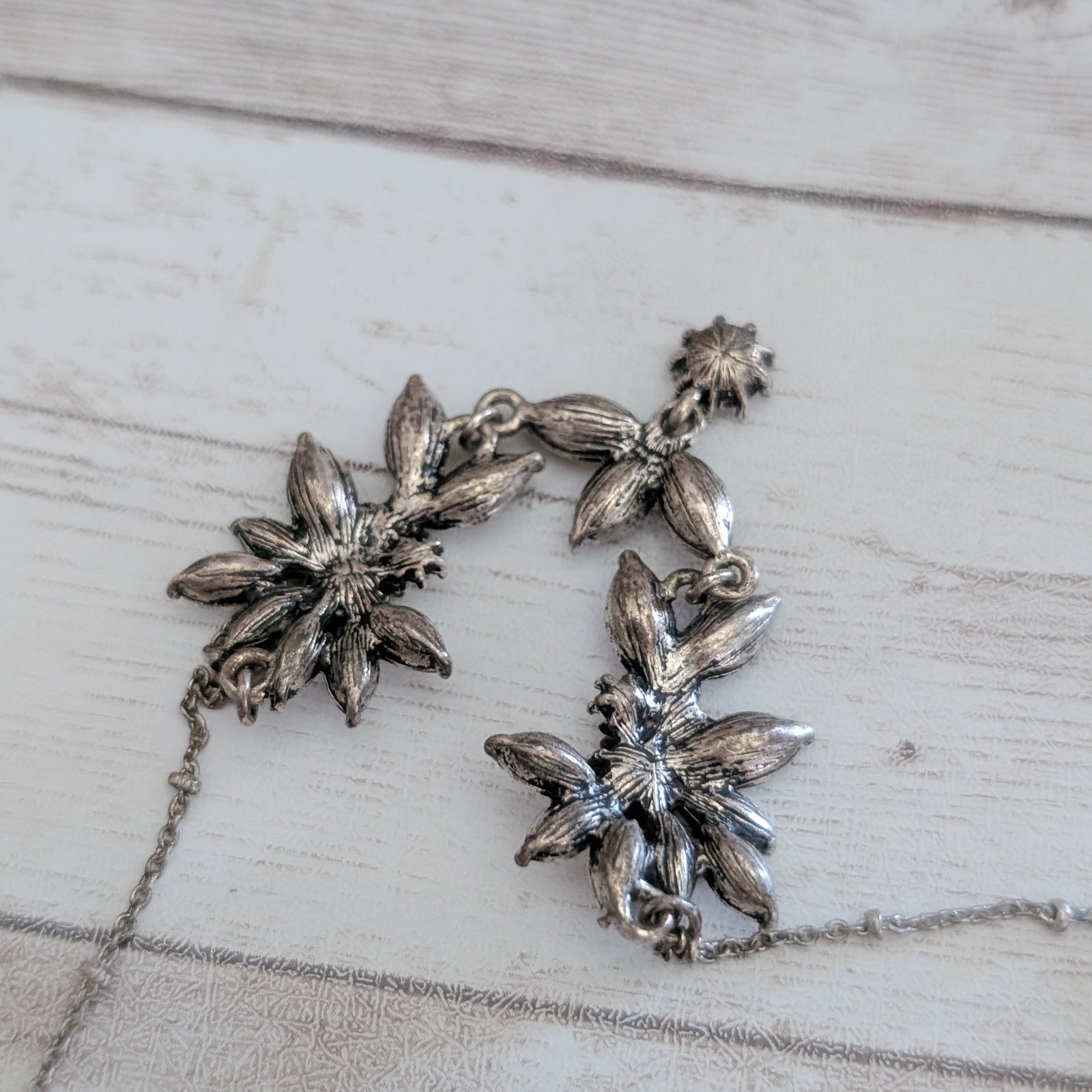 Vintage Necklace Marquis Cut Fall & Blue Tones