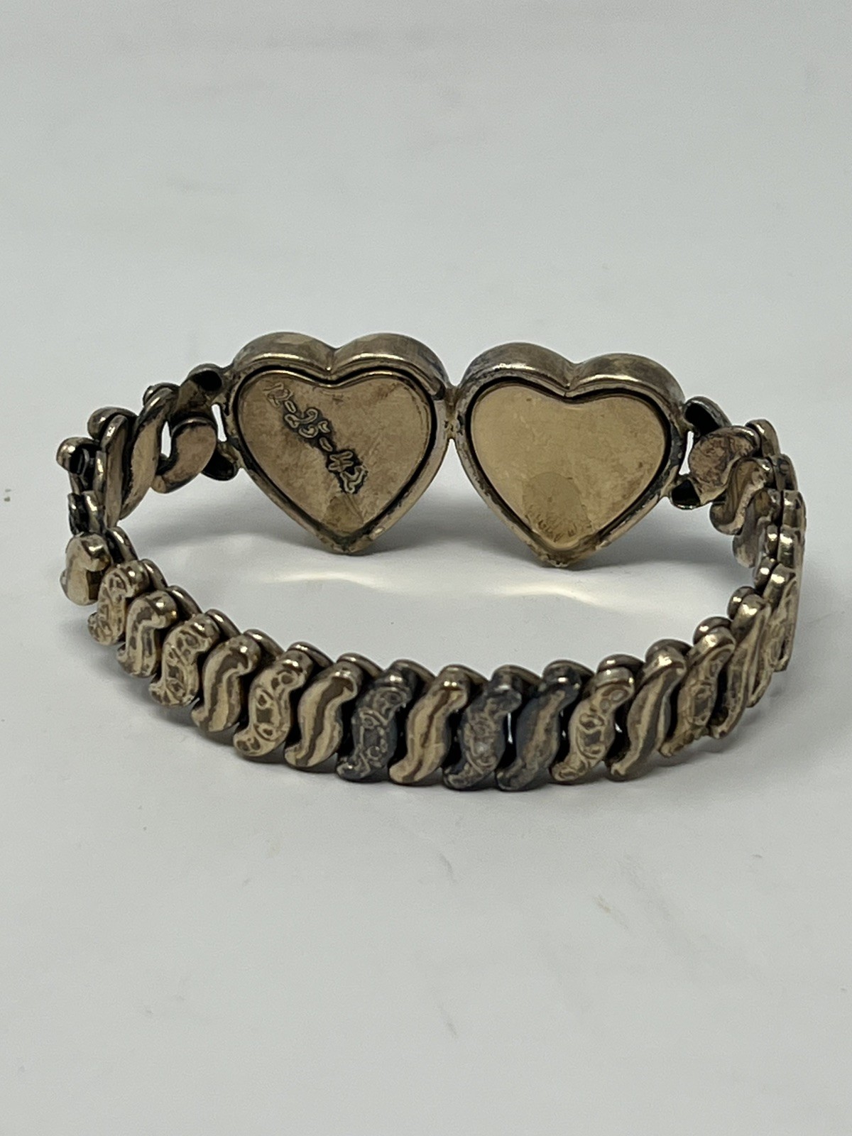 🔥Rare! Vtg WWII double Sweetheart Expansion Bracelet Co-Star Sterling Base
