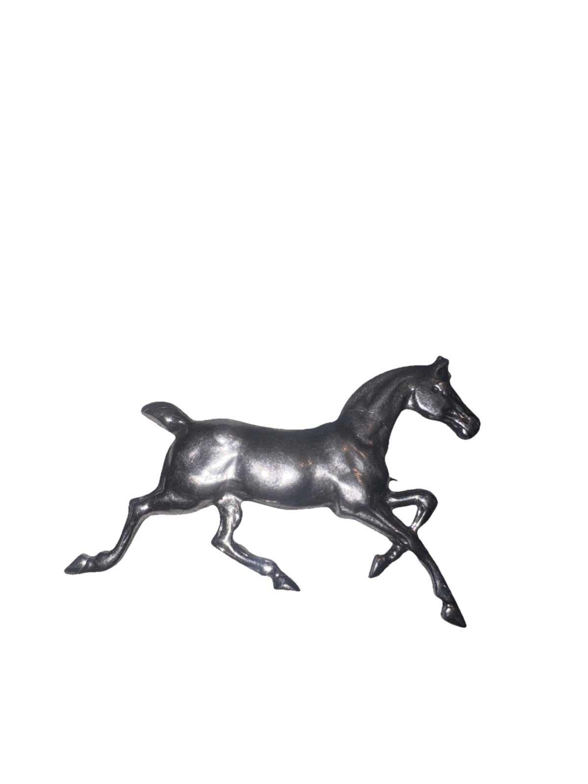 Vtg Sterling Running Horse Pin Equestrian Western 2”