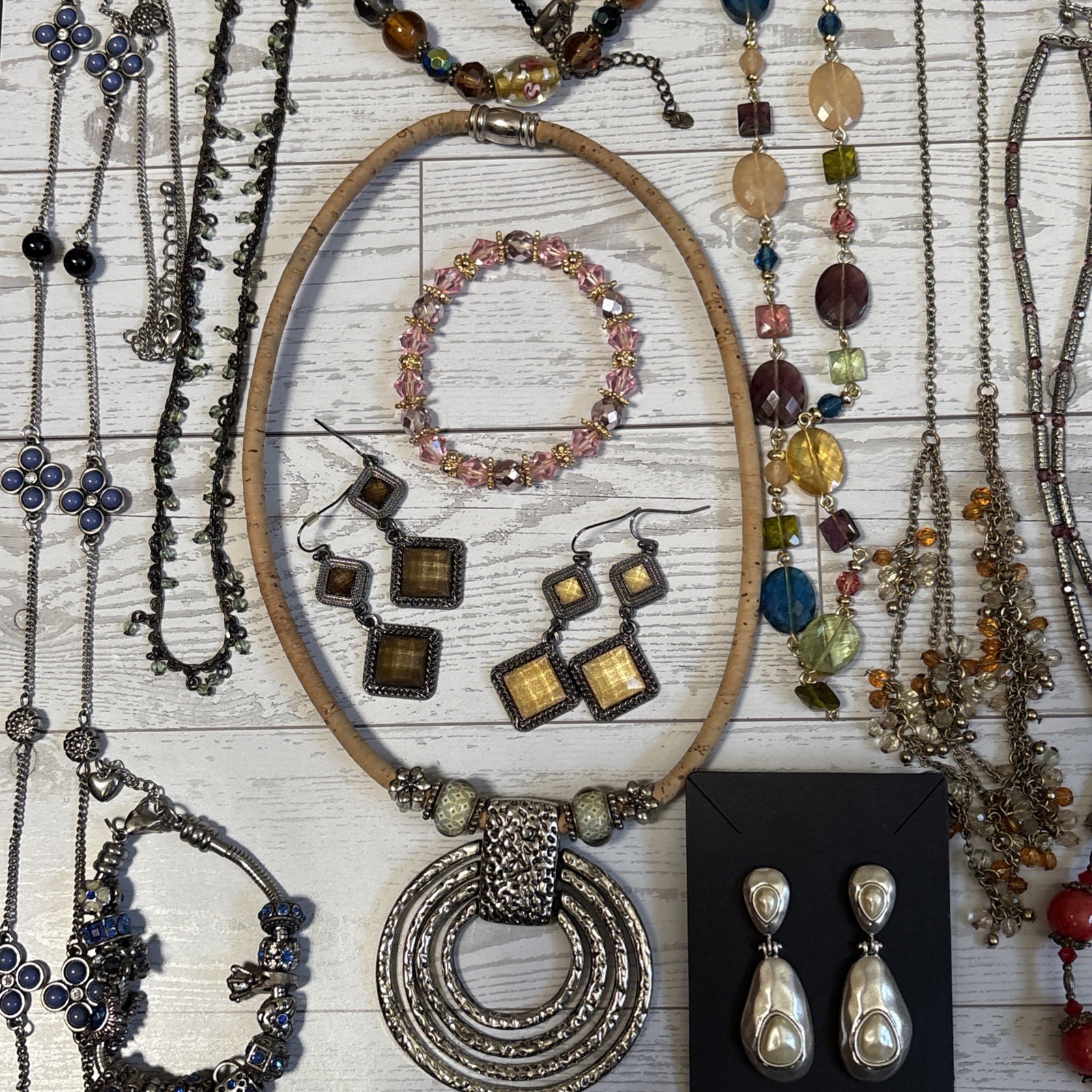 Grandma’s Vintage 2 Modern BOHO Estate Junk Drawer Lot Jewelry Beads Chains Etc.