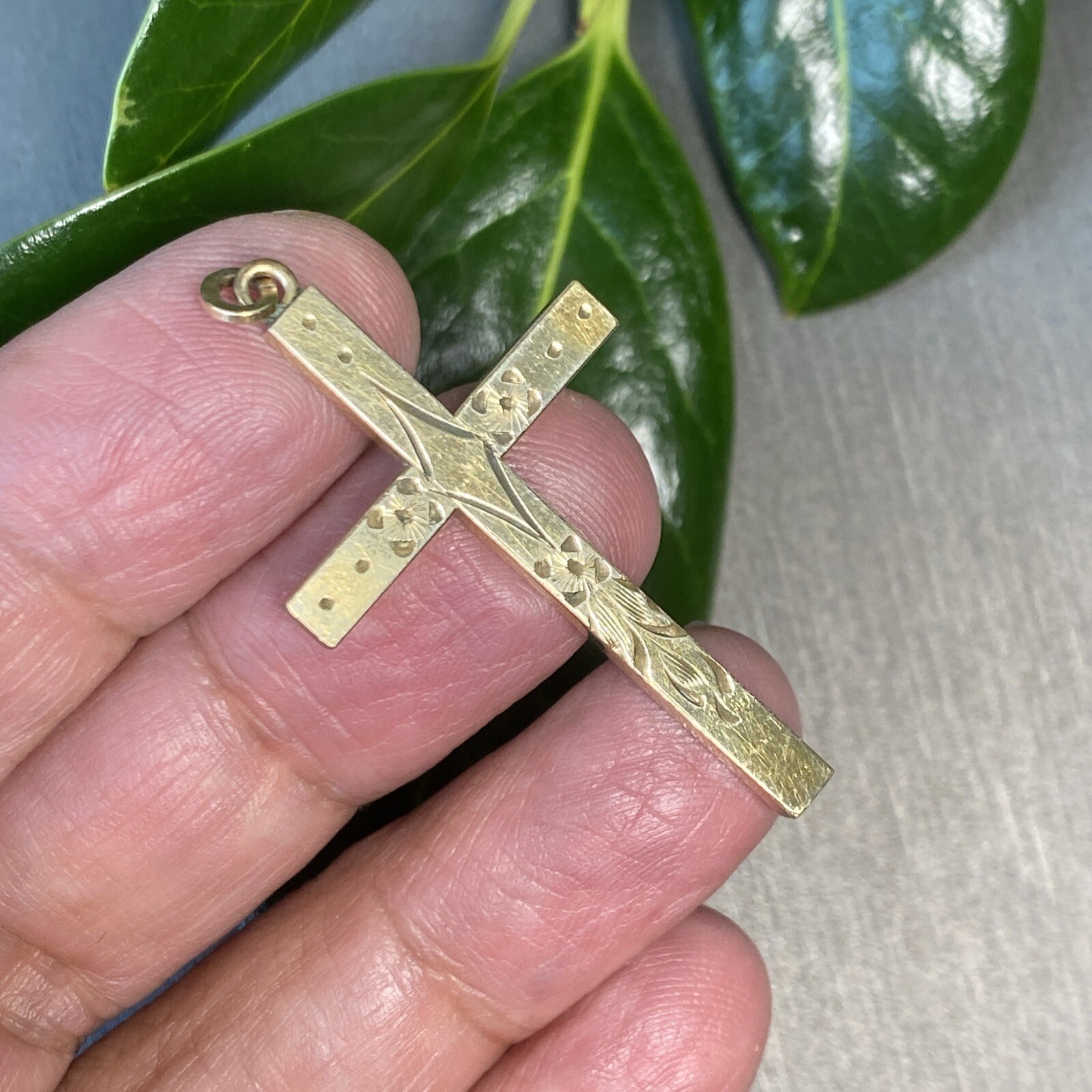 Vintage Cross Pendant Pre-owned Estate Jewelry 12K Gold Filled Antique Unmarked