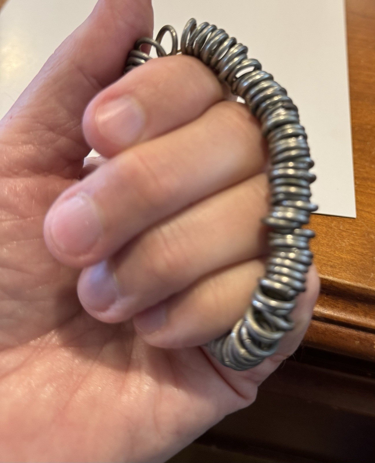Vintage Steal Rings Links Bracelet Elastic Band