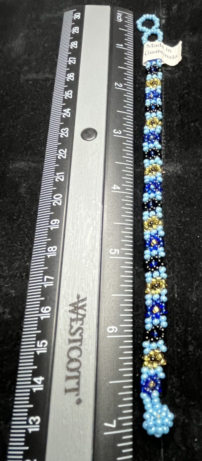 Lot of 5 Vintage Guatemalan Beaded Bracelets – Glass Flower Pattern – One w/Tag