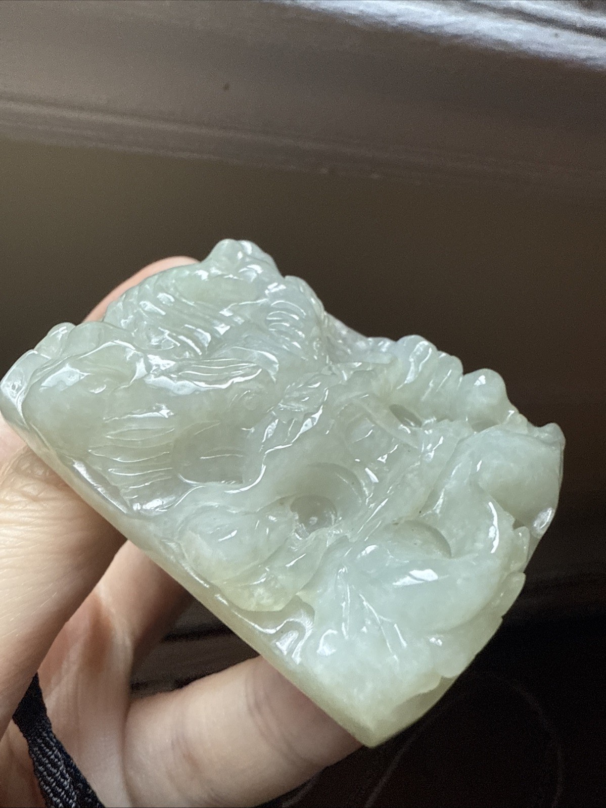 Certified Grade A Burma Jadeite Hand Carved Dragon 純天然翡翠A貨糯冰種水厚龍牌