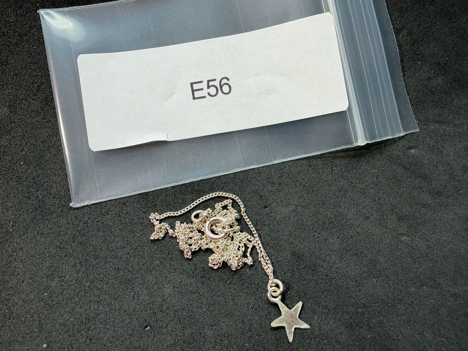 1.58g Vintage Sterling Silver 925 Star Pendant Chain Necklace 16 in M