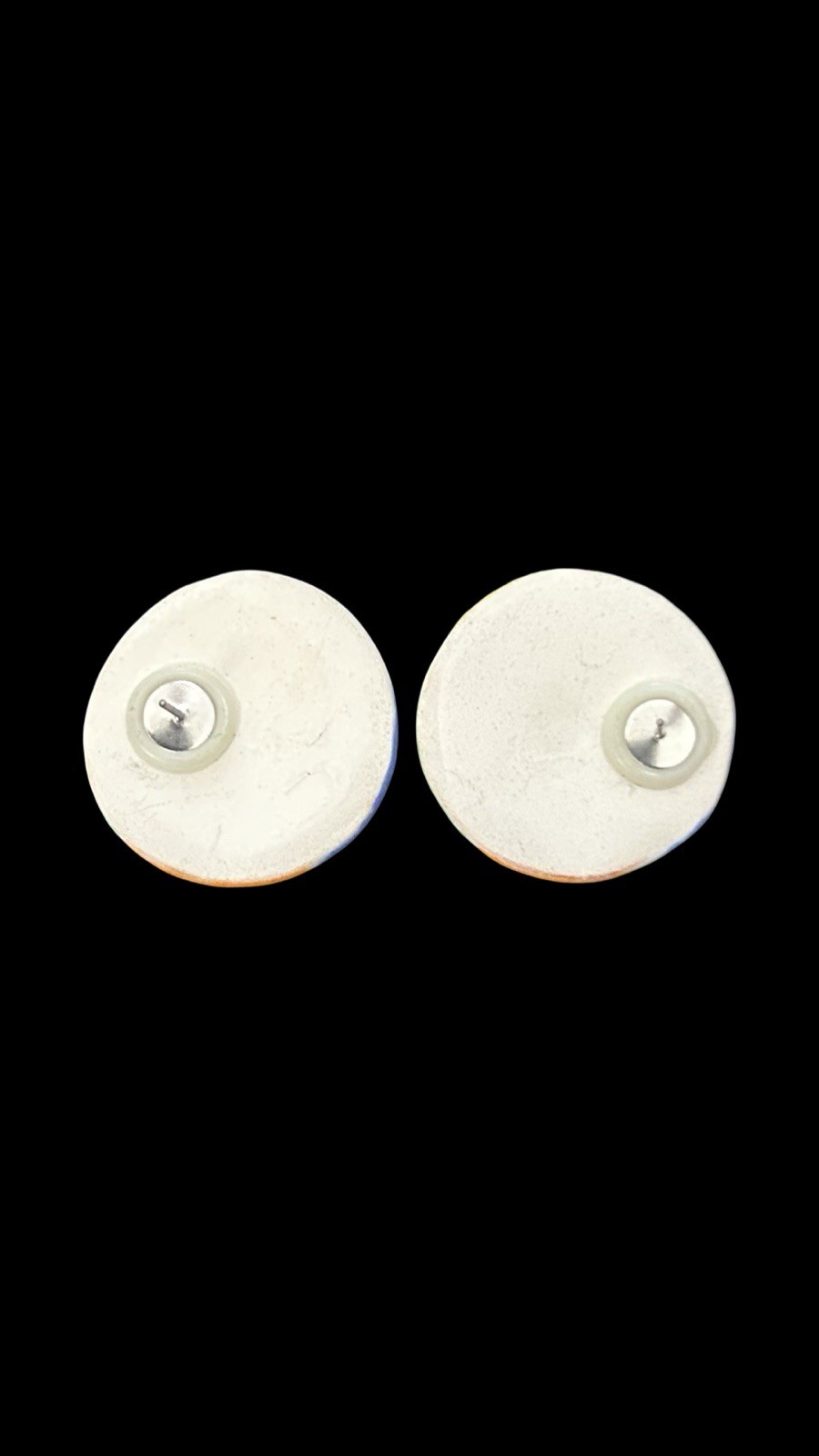 Vintage Hand-Painted Ceramic Beach Ball Earrings – 1980s–1990s
