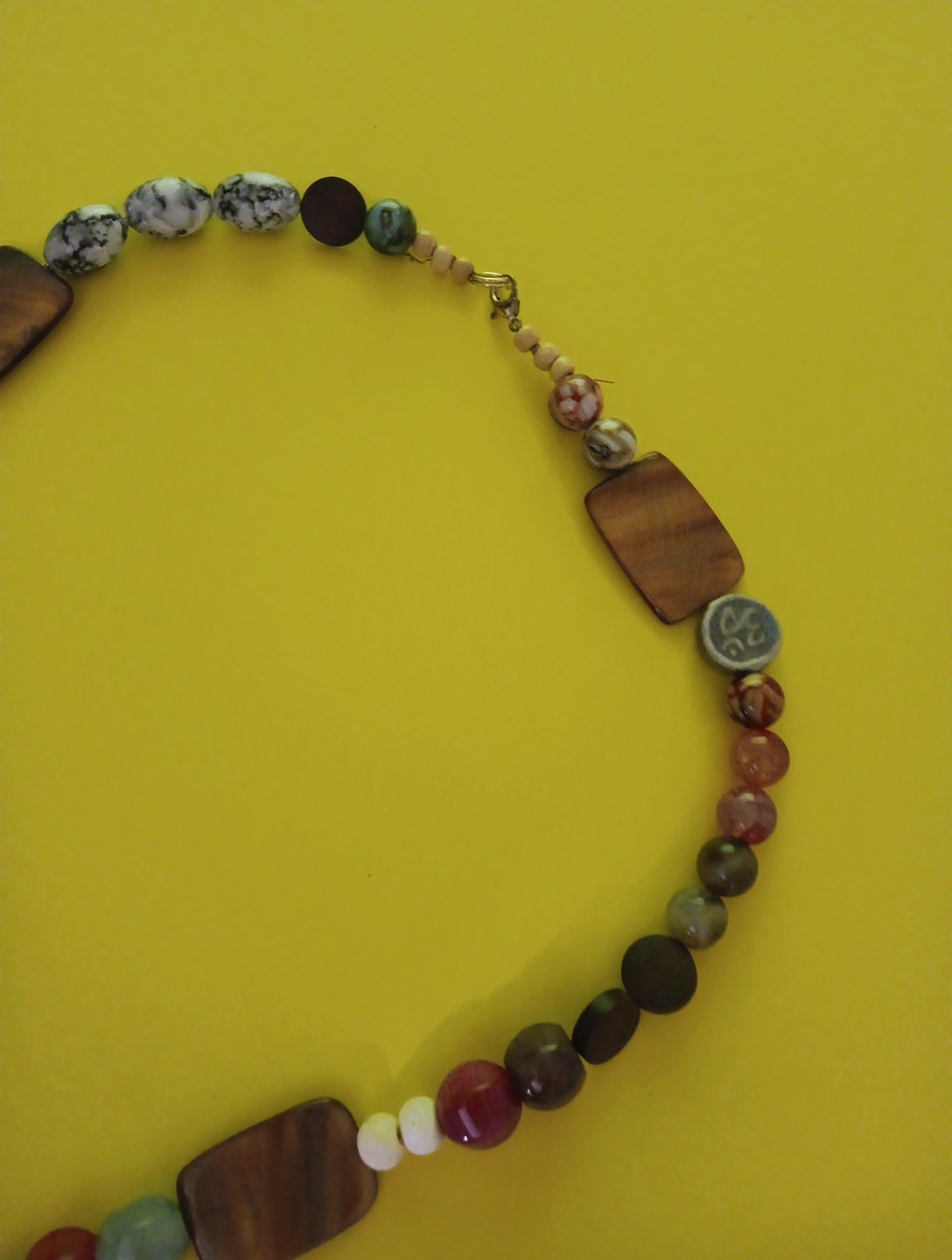Vtg Fun Bead/Wood & Stone & Necklace Multi Colors/Shapes