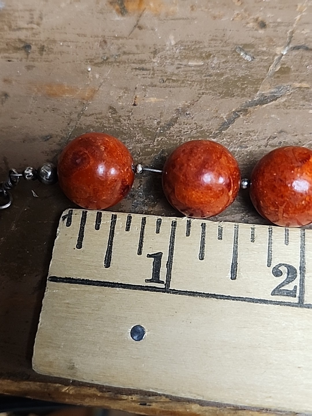 Vintage Apple Sponge Coral Necklace 925 Sterling Silver Clasp 210 Grams
