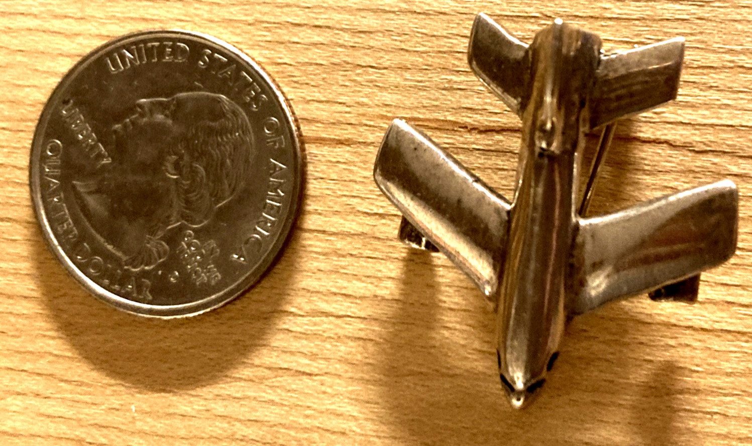 Sterling Silver Pwith Safety Clasp Koan War Era F–86 Sabre Fighter Jet