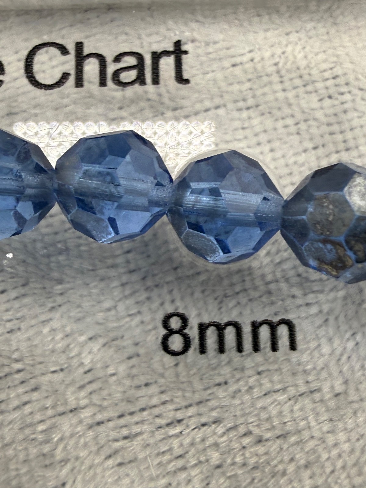 Vintage Blue Faceted Glass Necklace Crystal 26”
