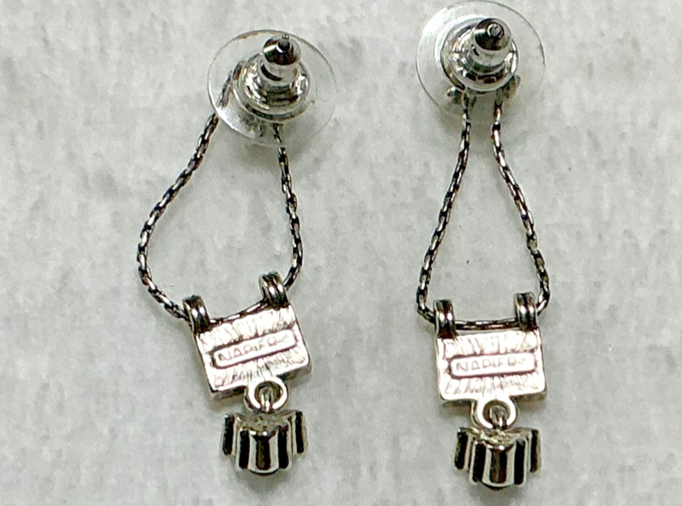 Vintage Silver Tone Drop Post Earring Lot, Napier Mother of Pearl/Abalone