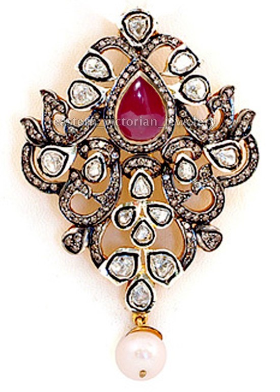 3.75ctw Rose Antique Cut Diamond Gemstone Silver Vintage Amazing Pendant Jewelry