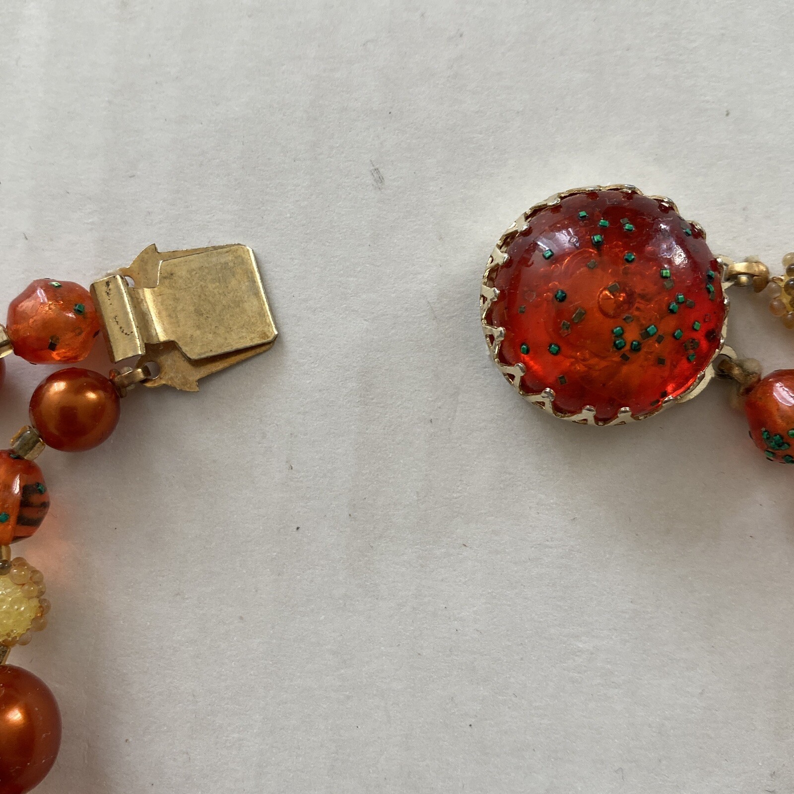 Vintage 20″ Bead Necklace Double Strand Copper Color Sugar Autumn Fall Colors