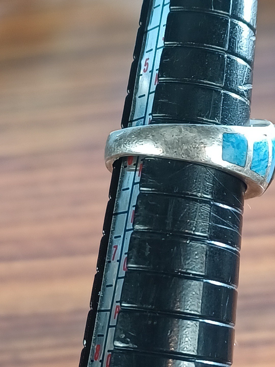 Vintage Sterling Silver Ring Blue Topaz Trillion Cut Stone Turquoise Accents