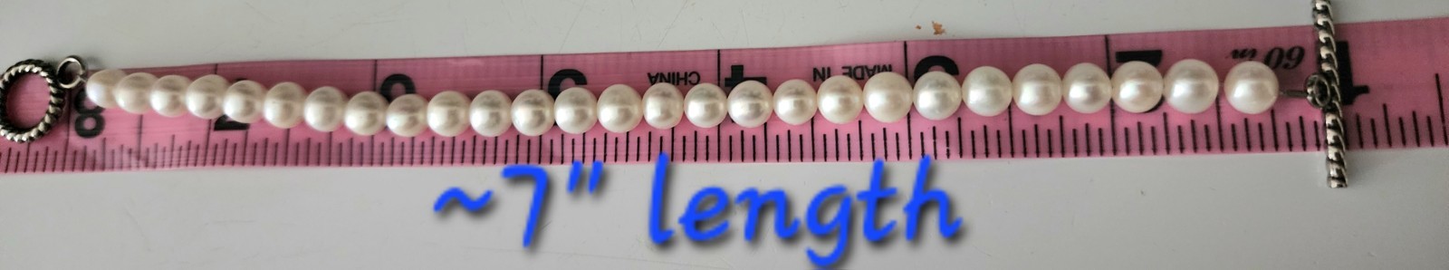 White Pearl Bracelet With Silver Toggle Closure