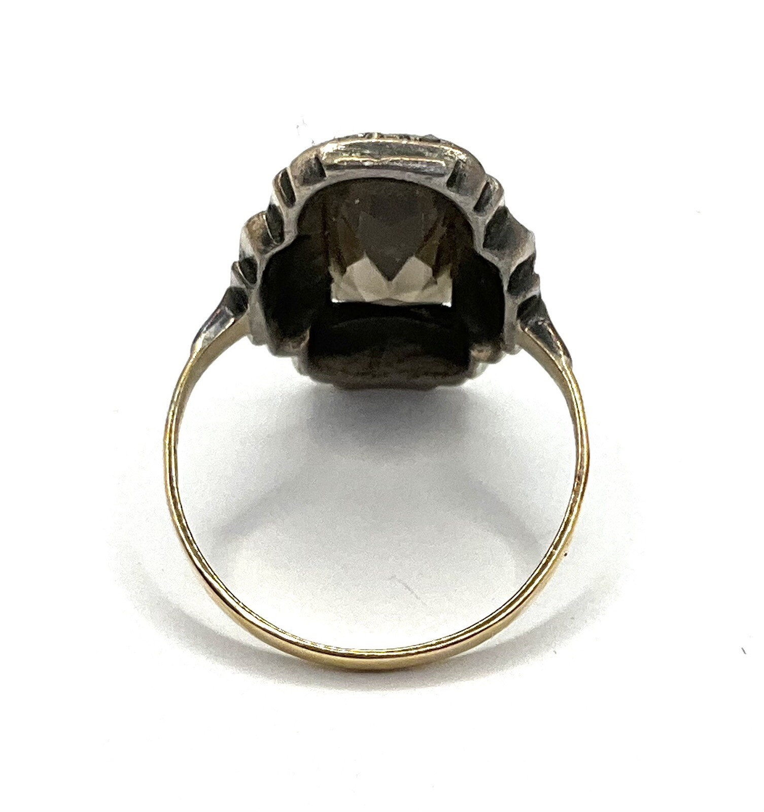 Lovely Gold Silver Amethyst Marcasites Ring Circa 1920