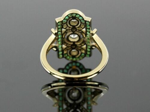 Art Deco Style 2.50Ct Lab-Created Diamond & Emerald Engagement Ring 925 Silver
