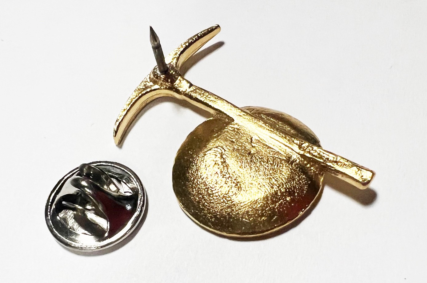 Pick and Gold Pan 24K Gold Plated Metal Lapel Pin