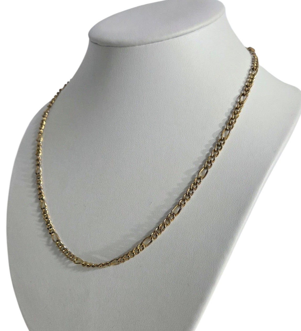 Vintage 14k GP Figaro Necklace Unisex Italian Style Unmarked Gold Tone 20″