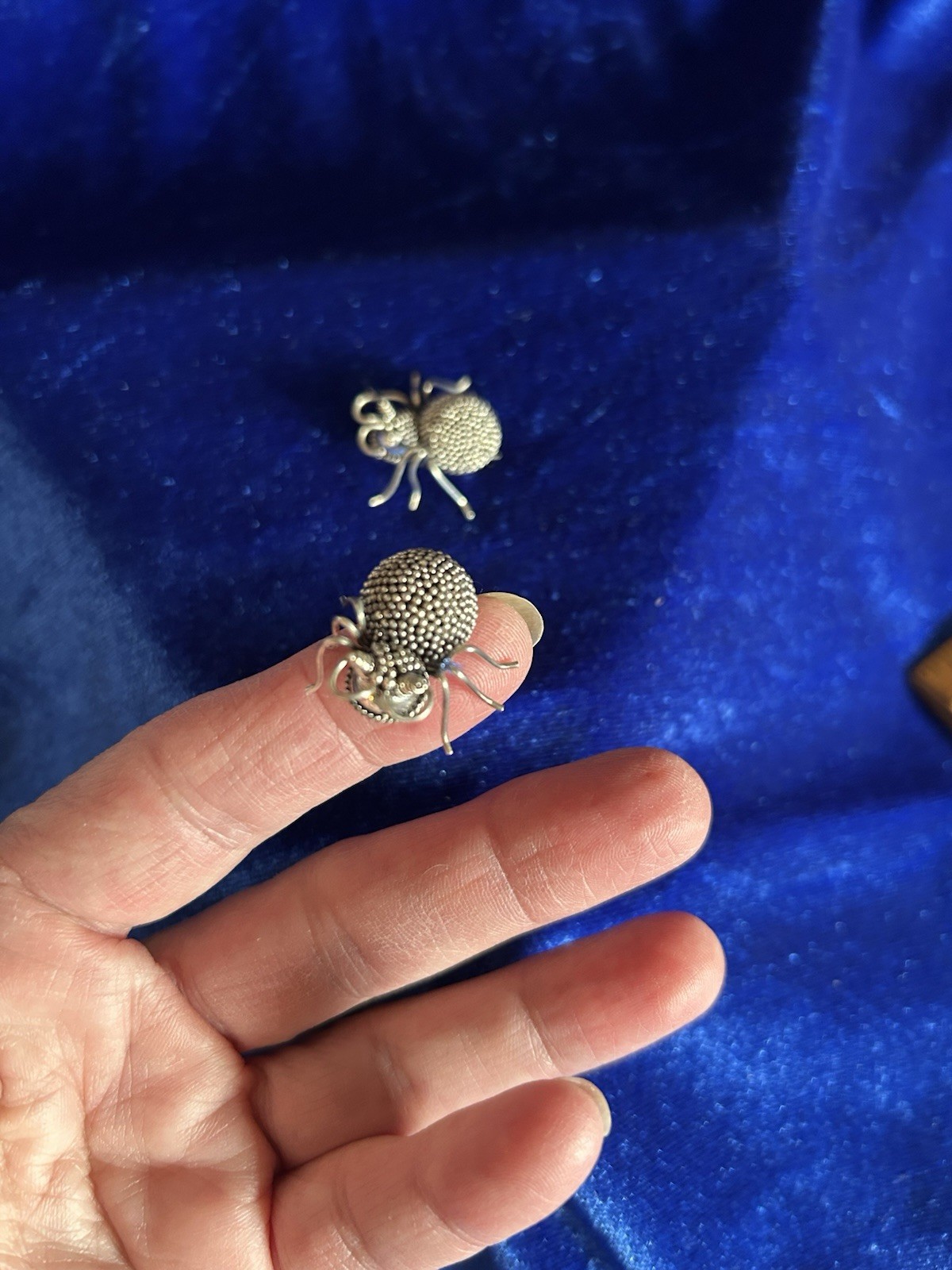 Vintage Sterling Silver Handmade Beetle Brooch/pins 2 Great Detail Nice Work