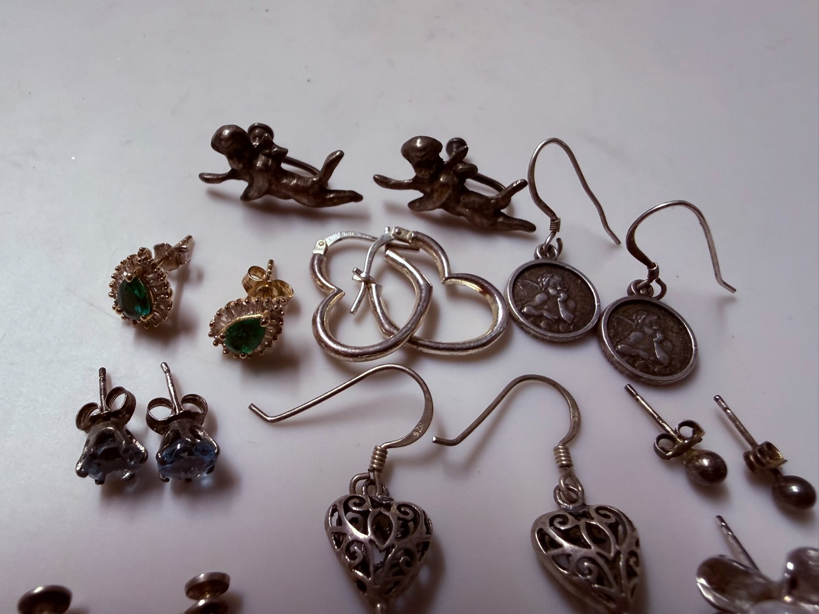 Collection Lot Amazing Vintage and Modern Sterling Silver Earrings #Decor – W3