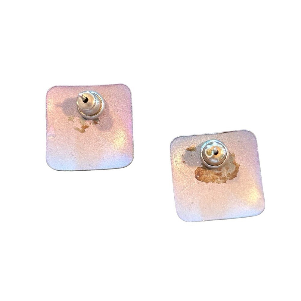 Lot of 3 Vintage 80’s Plastic Enamel Metal Pierced Earrings