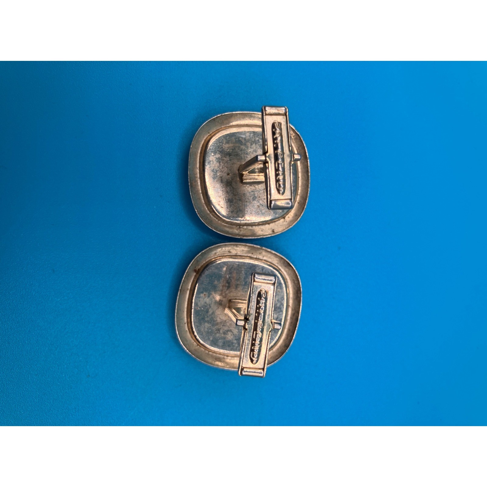 Men’s Cufflinks OS Gold Red Convertible Sports Car Enamel Vintage