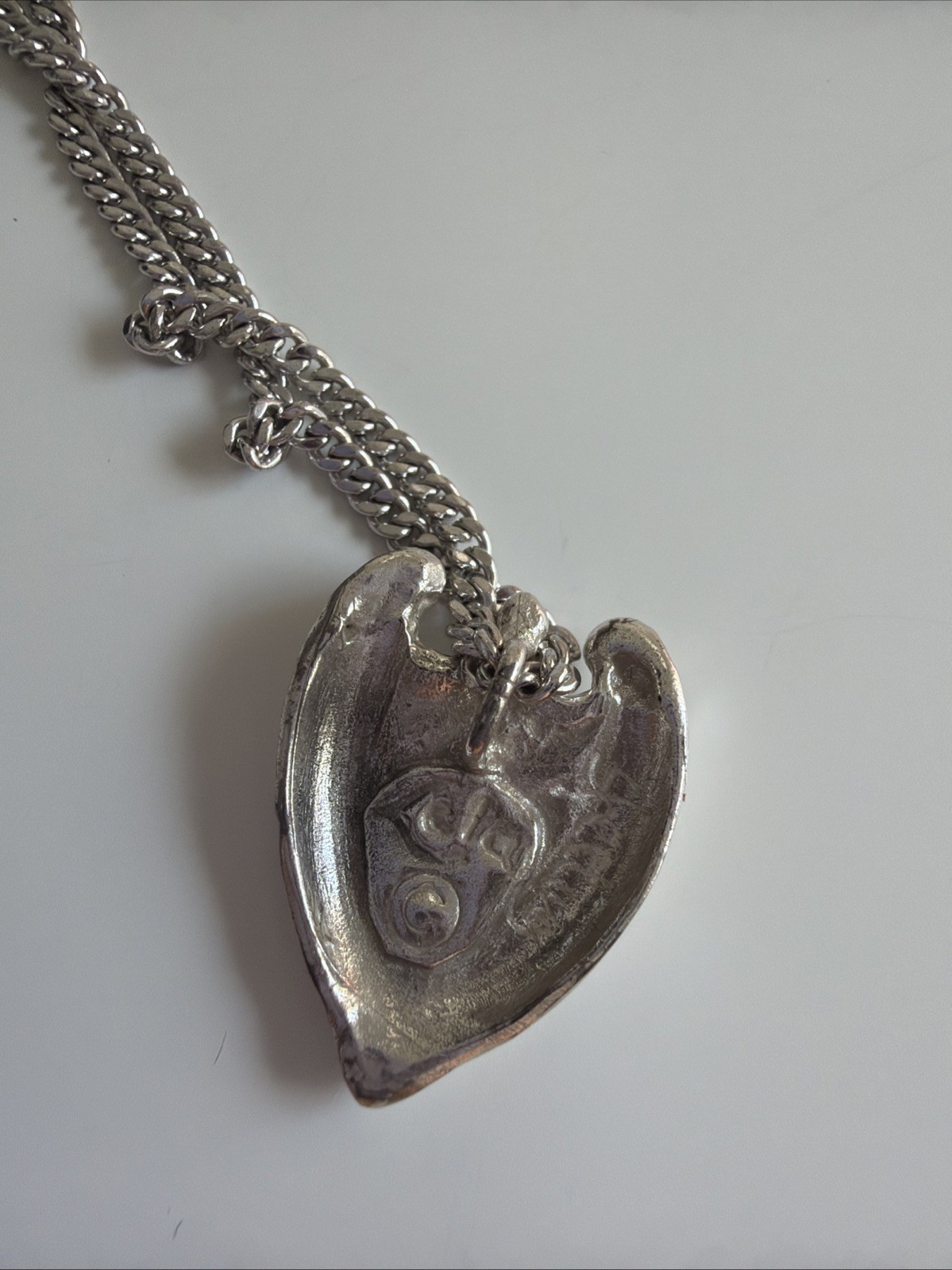 Vintage Heart 3 People Person Silver Charm Necklace Chain Jewelry Lela Angel CIN