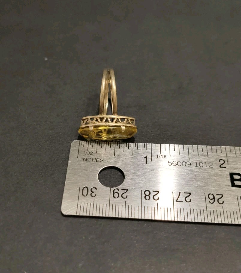 Vintage Gilt Silver Engagement Ring 875 soviet Women’s Jewelry