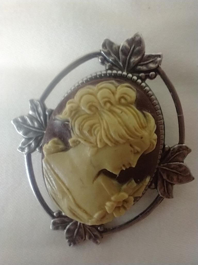 1.5″VINTAGE LADY ALEXANDRA SMALL CAMEO BROOCH~TRADITIONAL~PENDANT~PEWTER~2 FOR 1