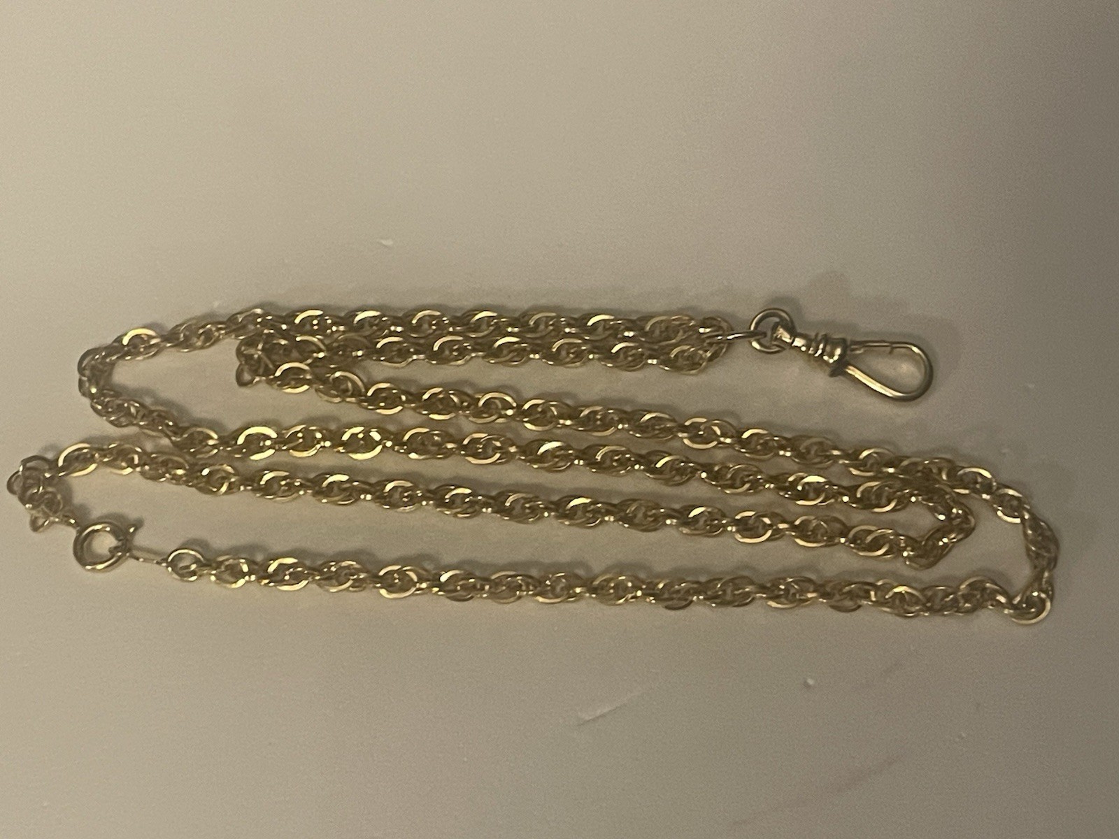 Vintage Edwardian Caco 25″ 12K Y Gold Filled Triple Link Rope Chain Necklace🌺🌺