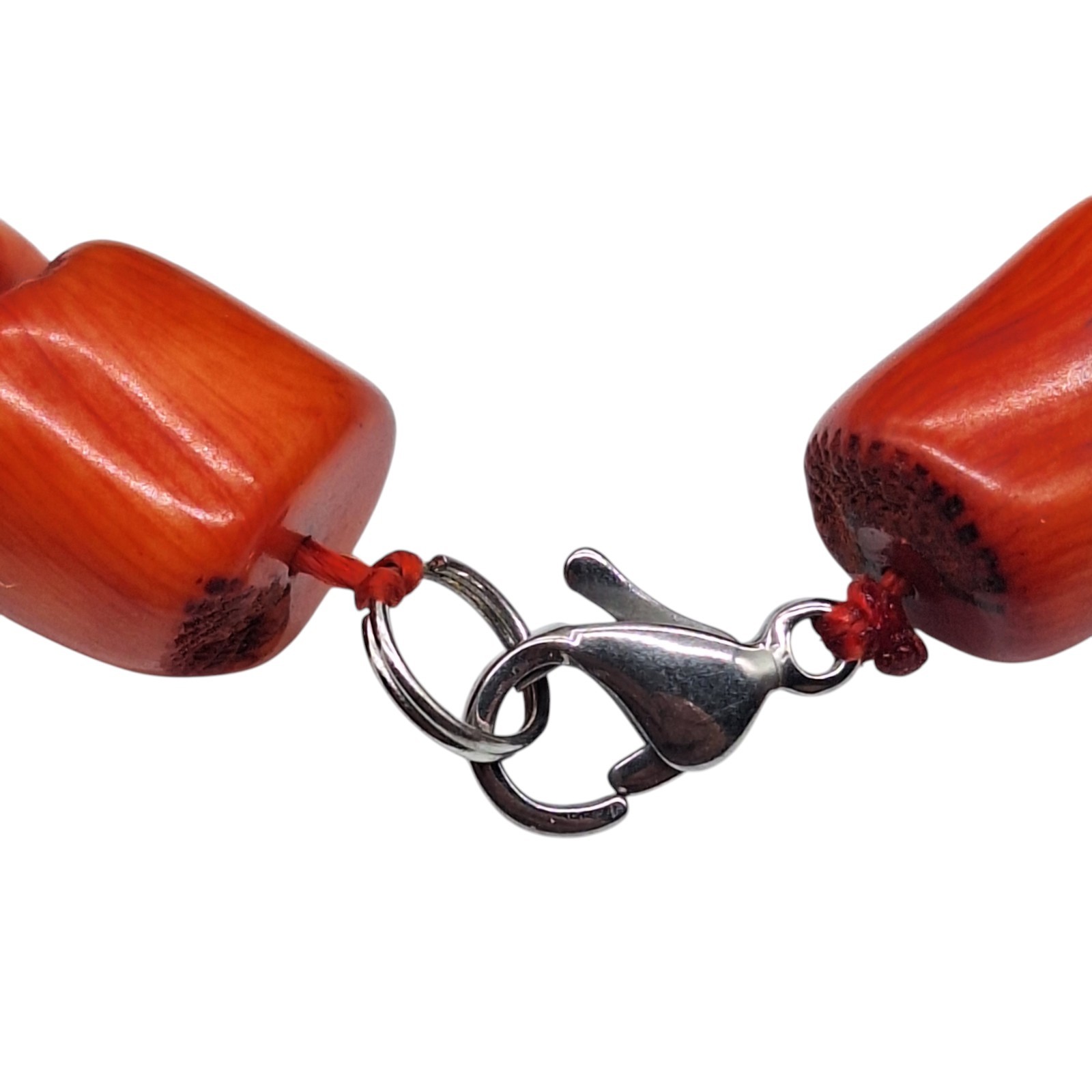 Vintage 91g Thick Natural Genuine Salmon Red Coral Beads Necklace